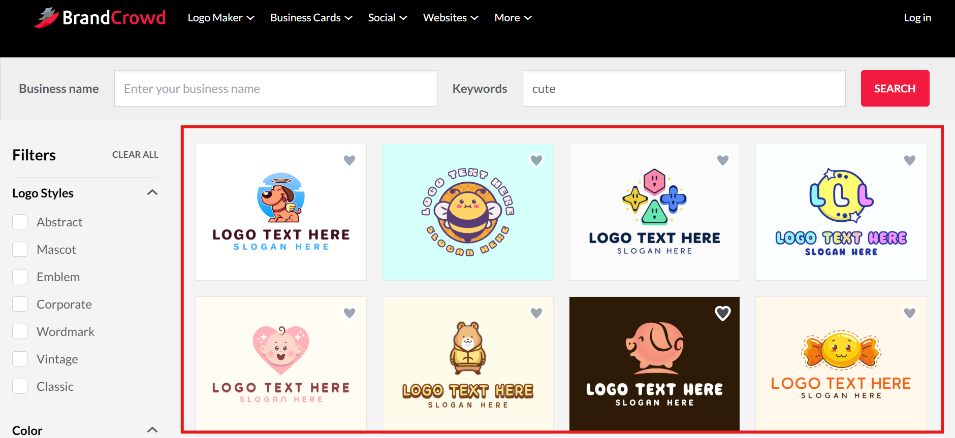 Selecione um modelo de logotipo