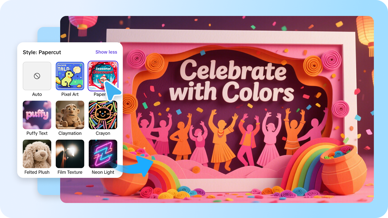 Create vibrant Holi posters