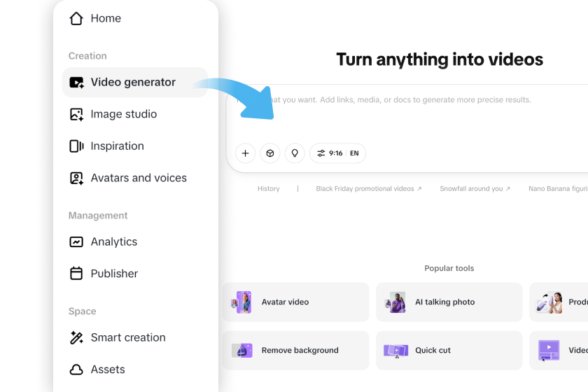Open the vieo generator