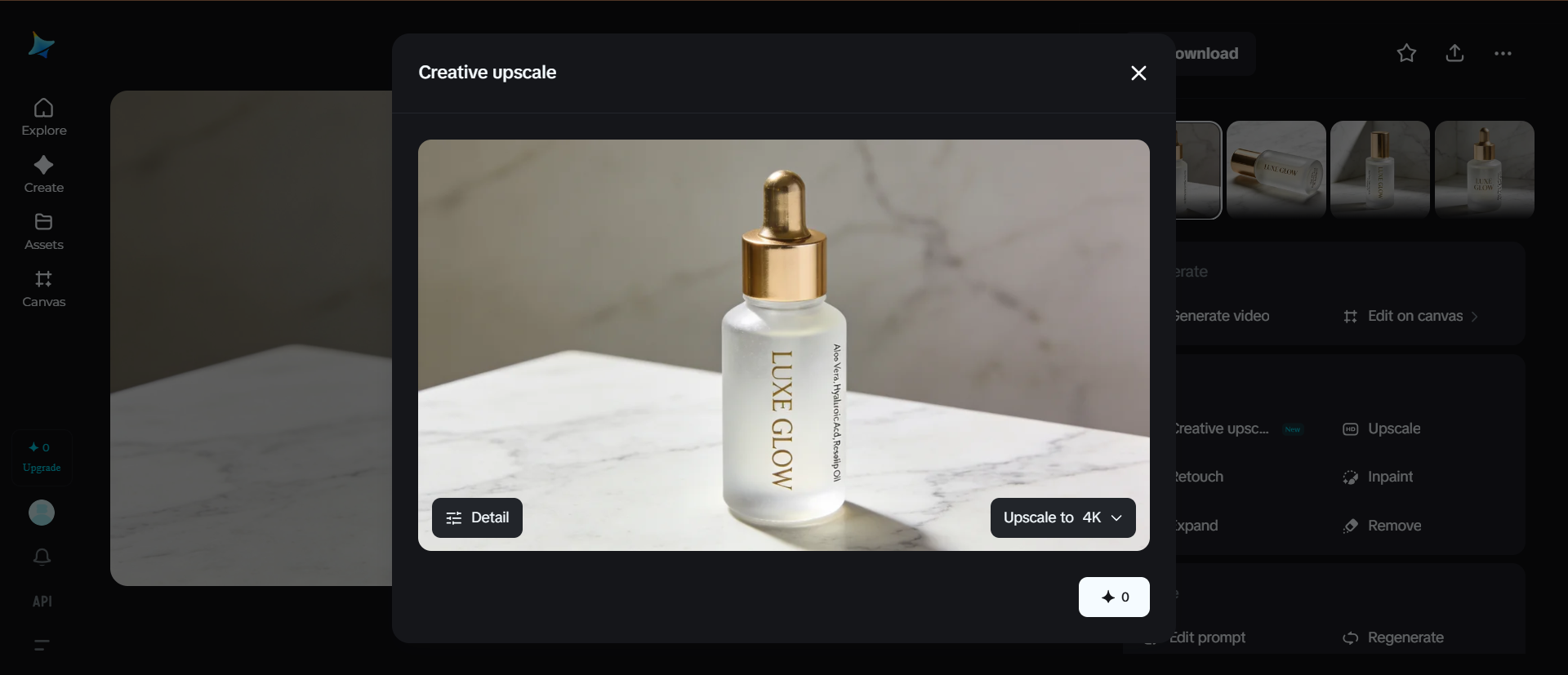Creative upscale