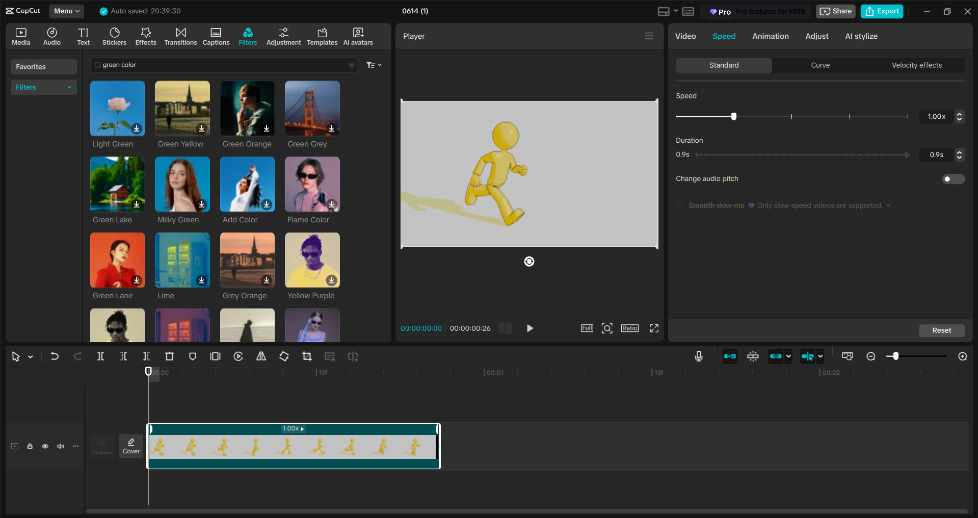 Interface of the CapCut desktop video editor - an easy way to speed up a GIF