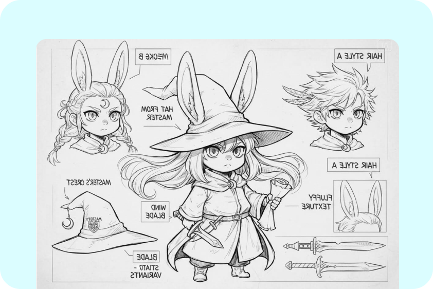  為角色概念藝術繪製AI的照片