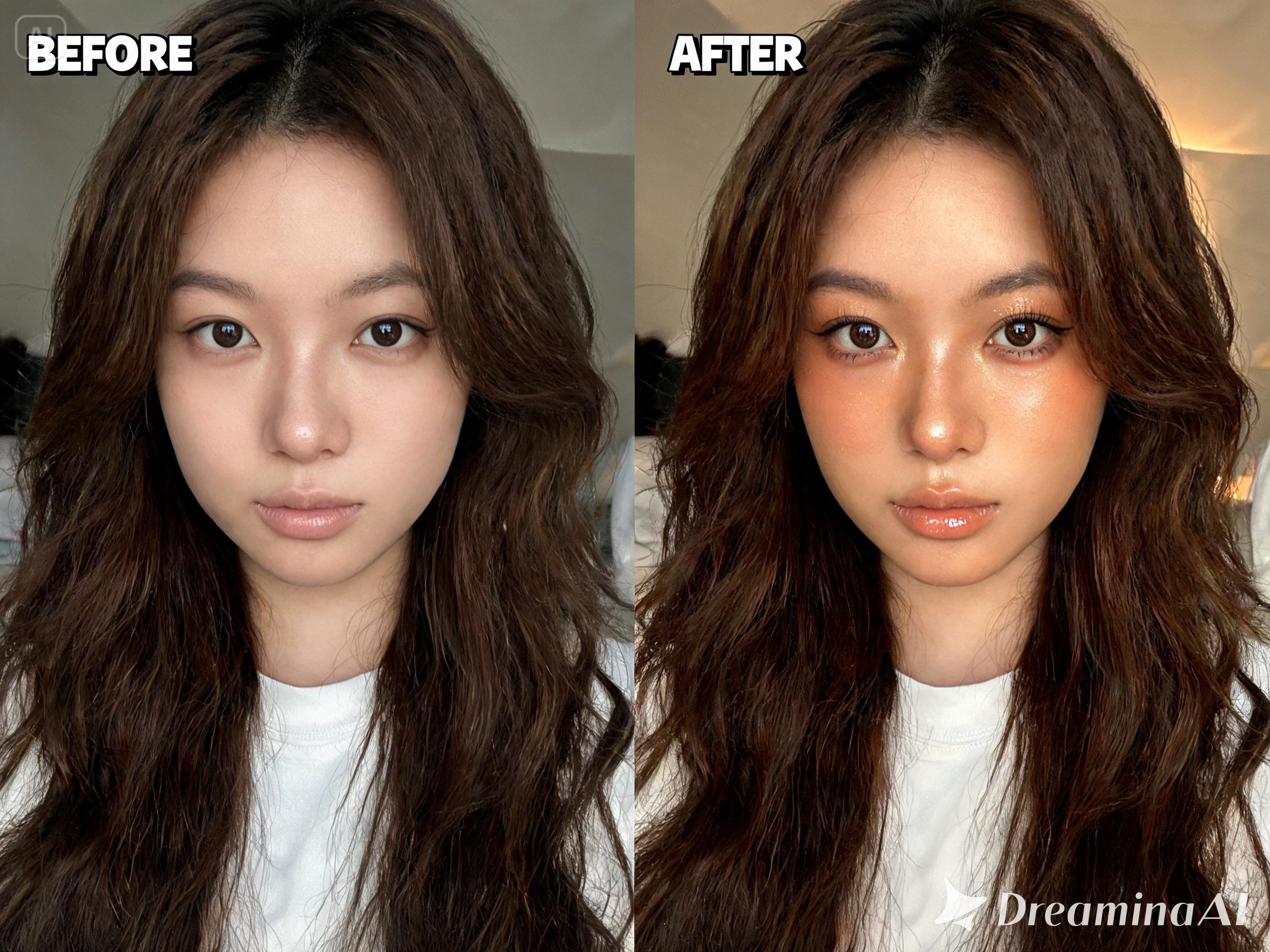 Social media beauty transformation style