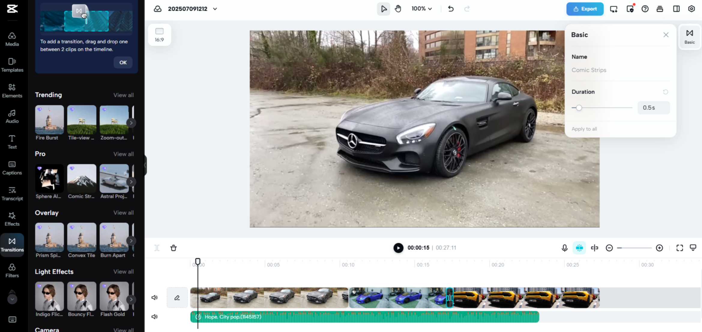 Interface of CapCut Web - an easy to use video montage maker