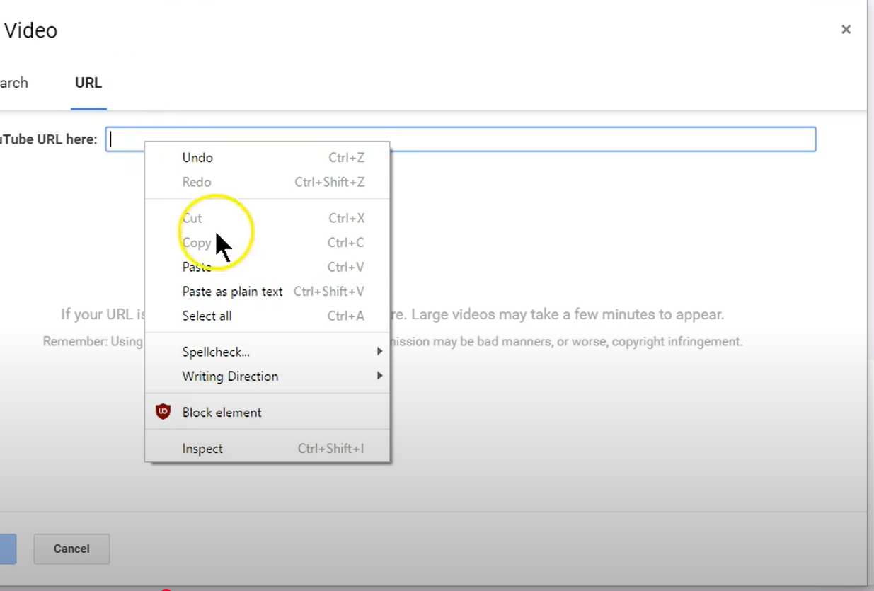 Inserting a video on Google Forms