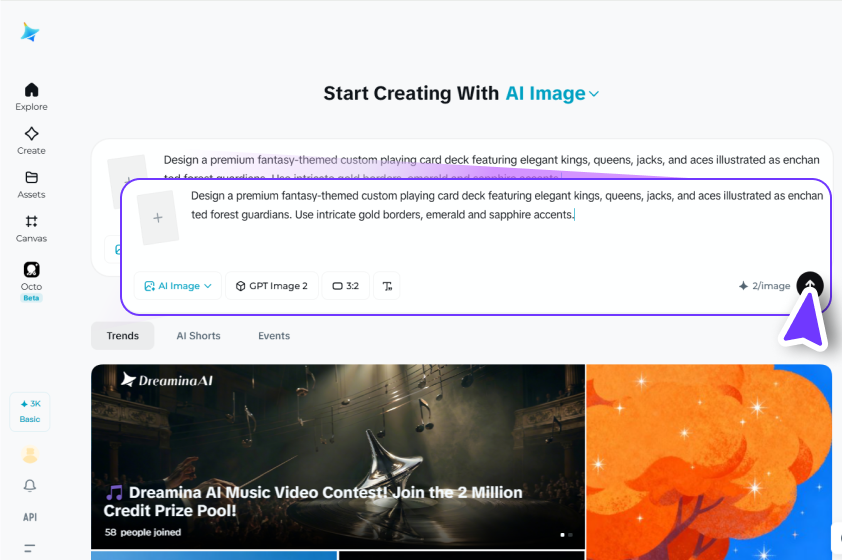 Upload your design reference & write a prompt