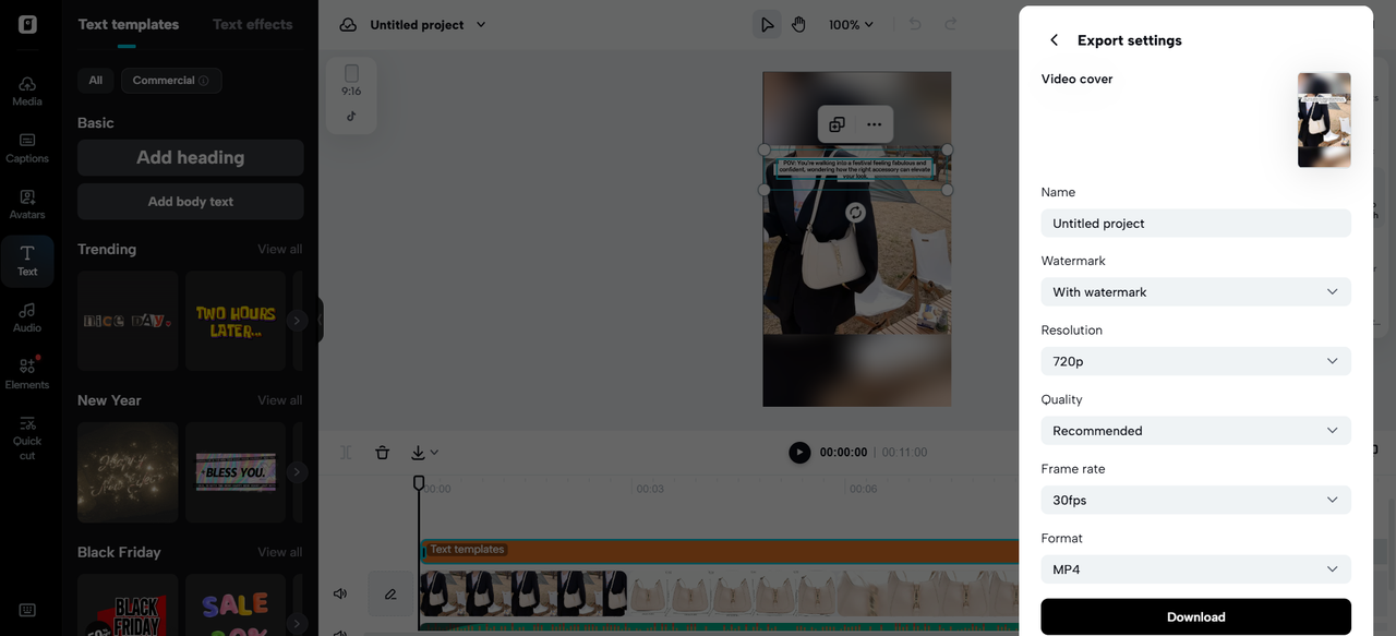 Exporting video