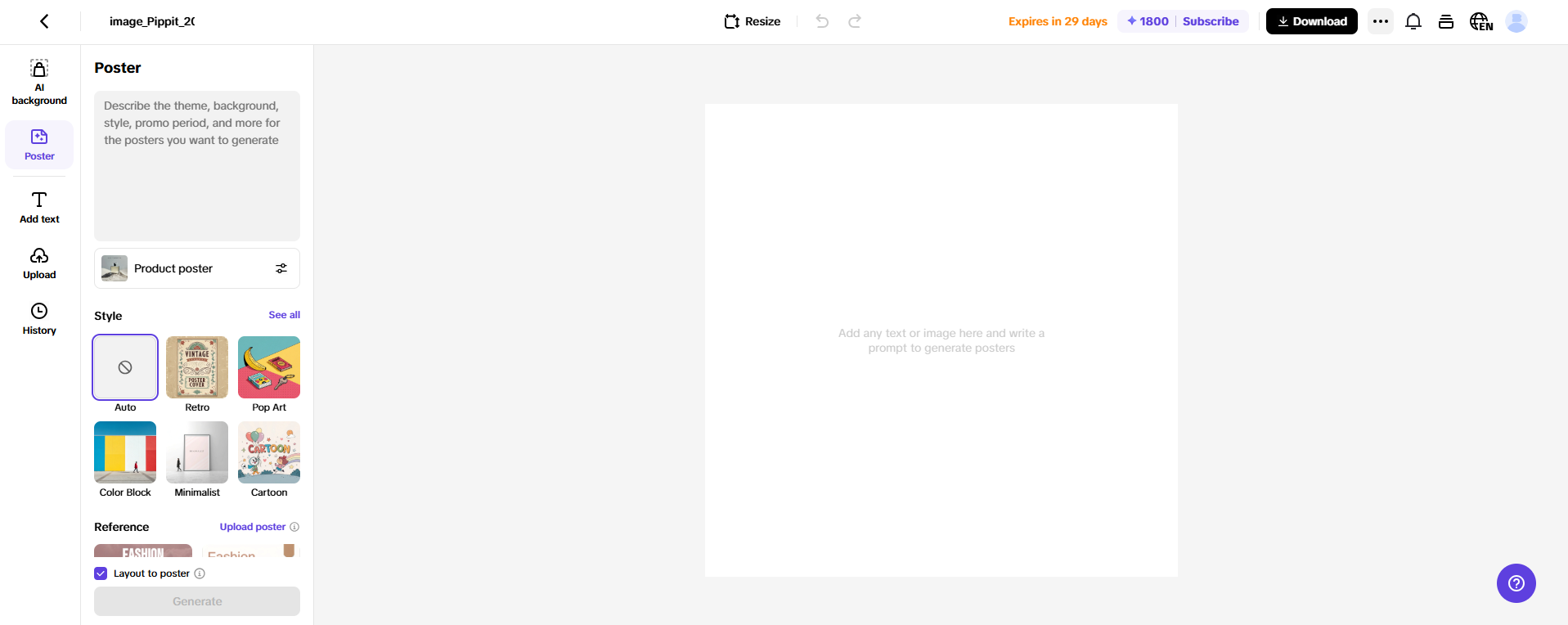 Turn prompts to poster
