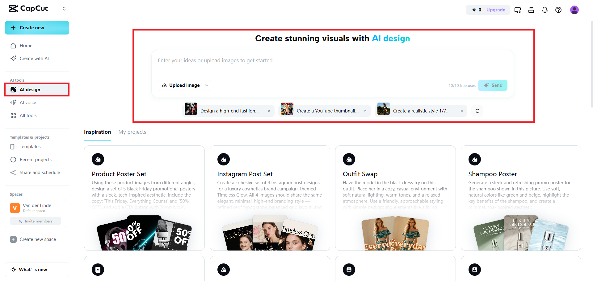 Select the AI design option