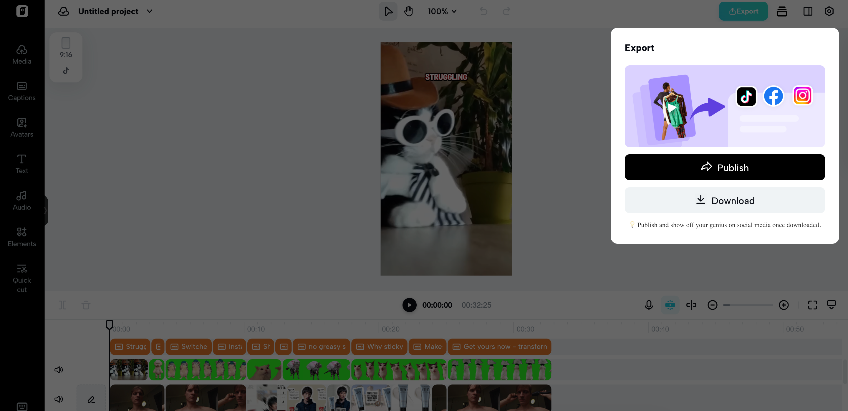 Exporte seu vídeo do Pinterest