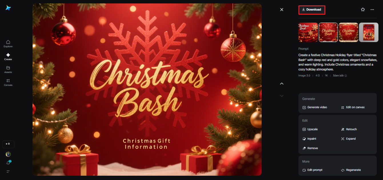 Modèle de flyer pour fête de Noël à télécharger gratuitement