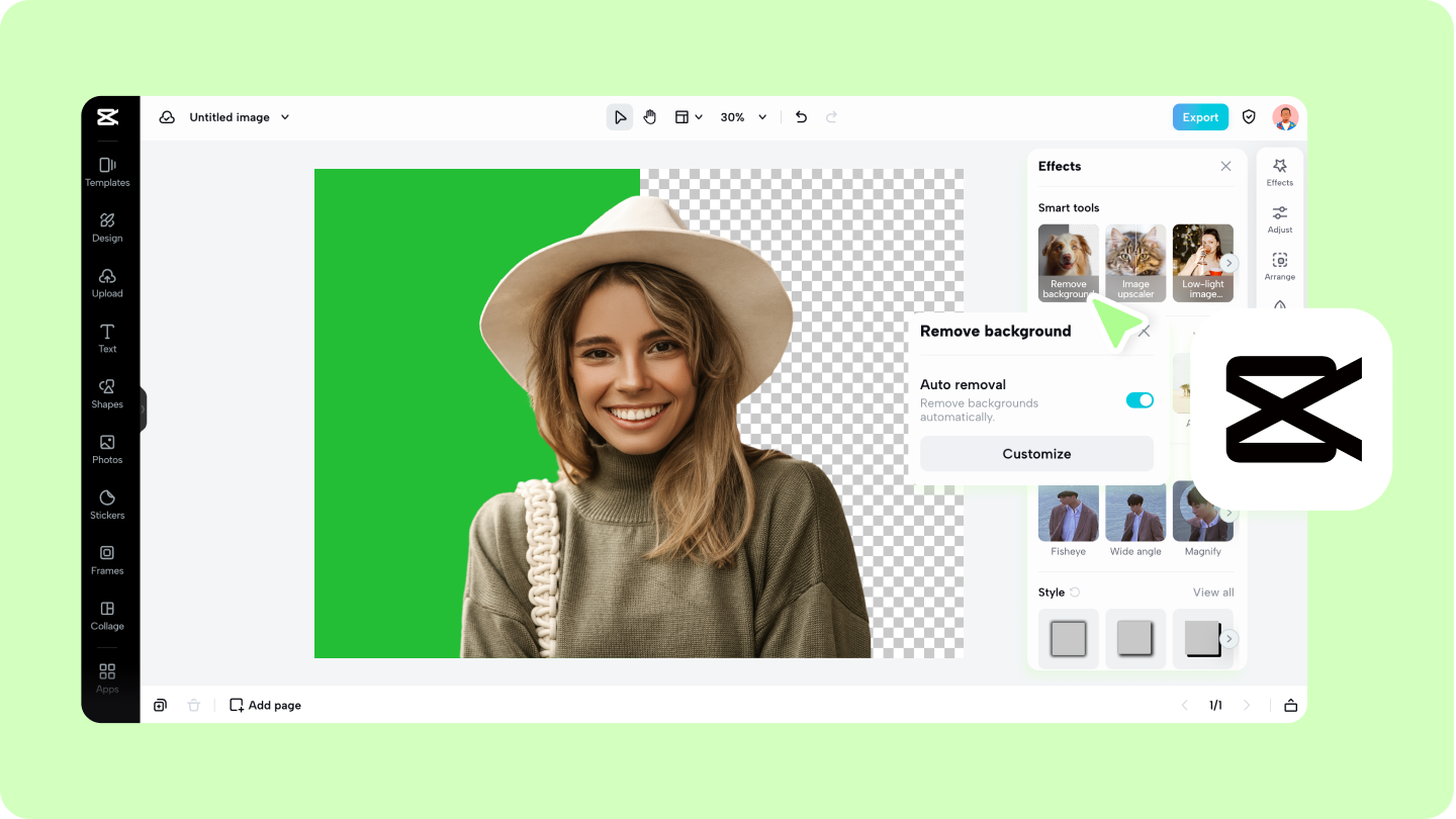ai image for green screen removal