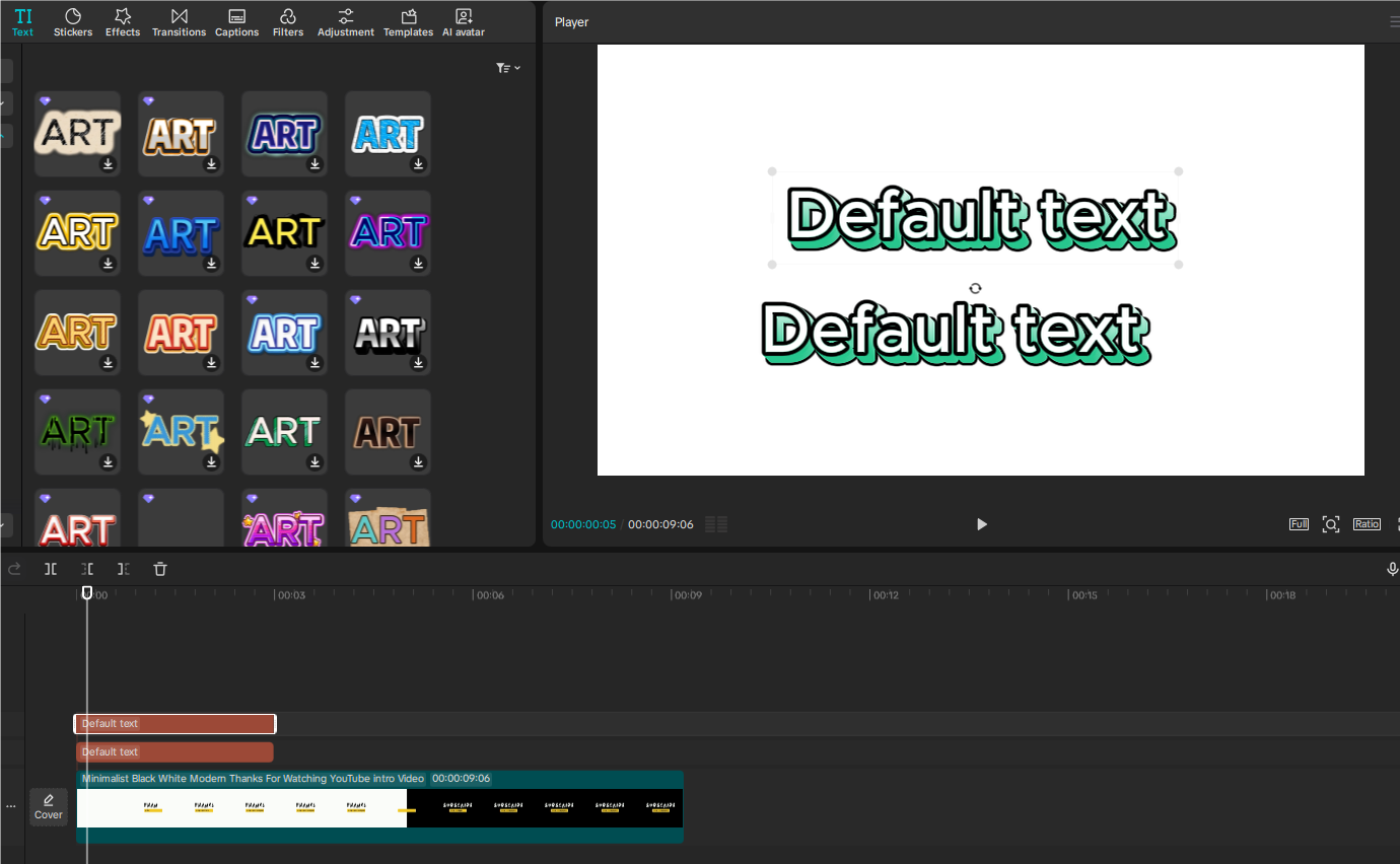 CapCut中的重複文字