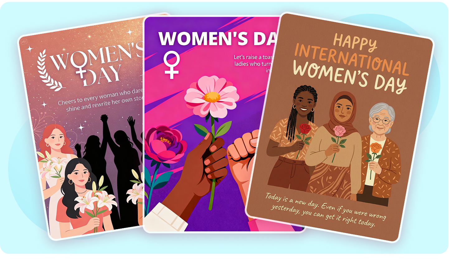 Women's Day Poster: Encourage Women's Empowerment with Catchy Designs