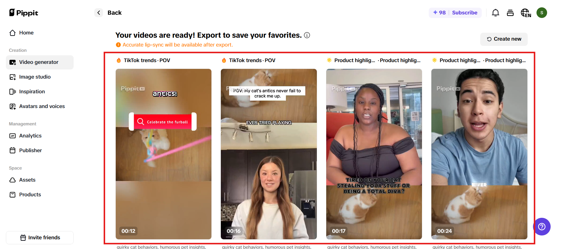 Choose and fine-tune your video