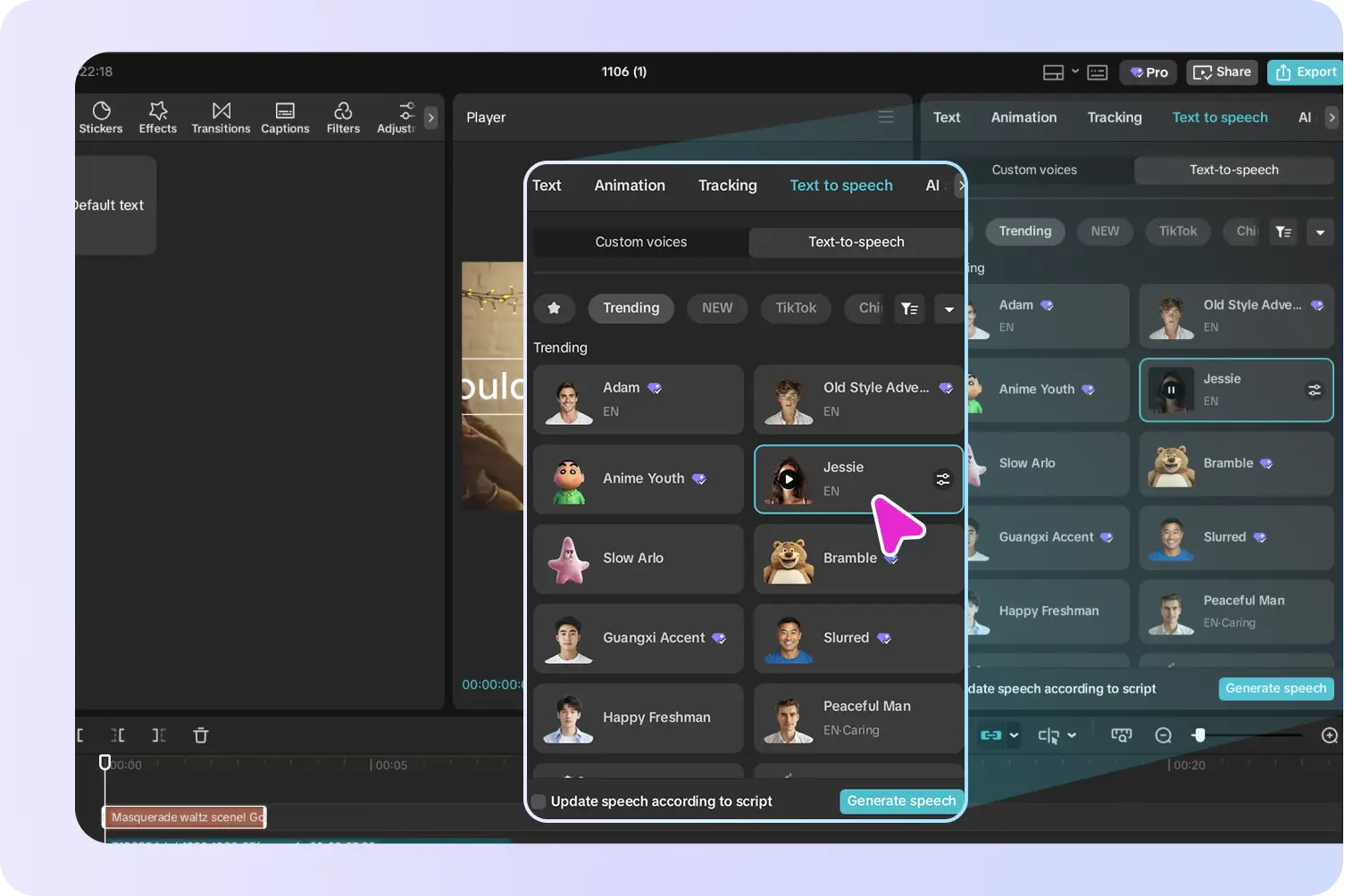 capcut hindi text to speech