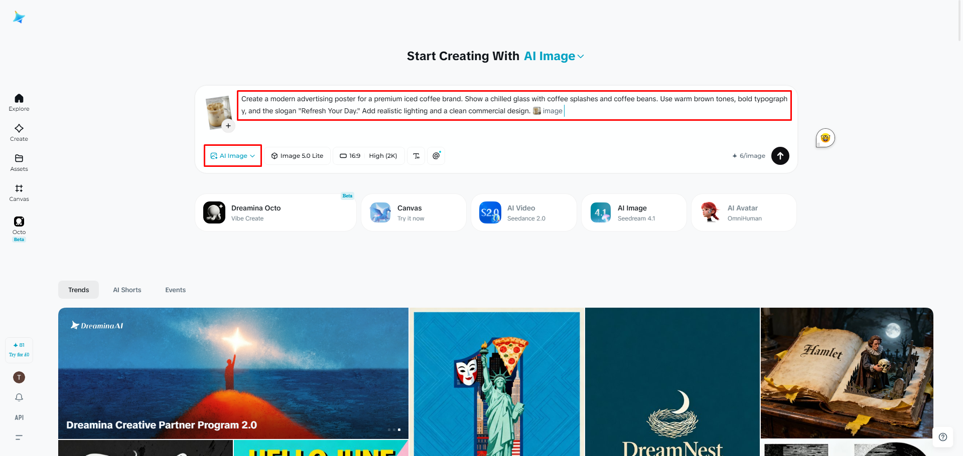 Upload your reference image and enter a text prompt