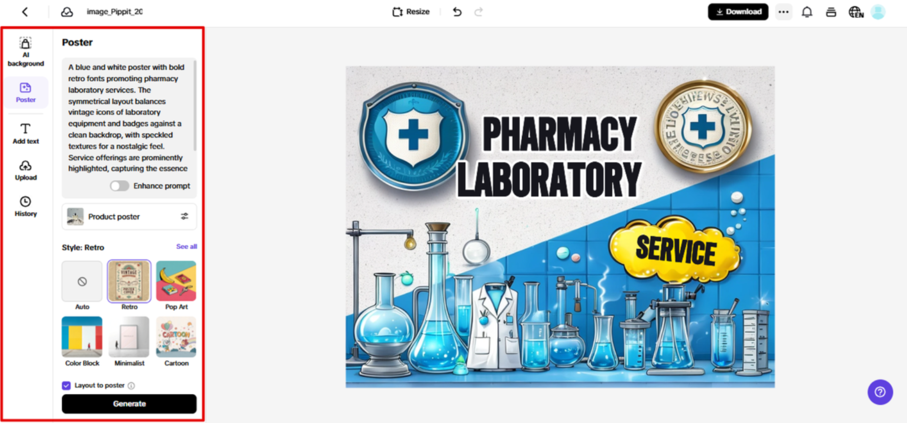 Pippit sales poster generator