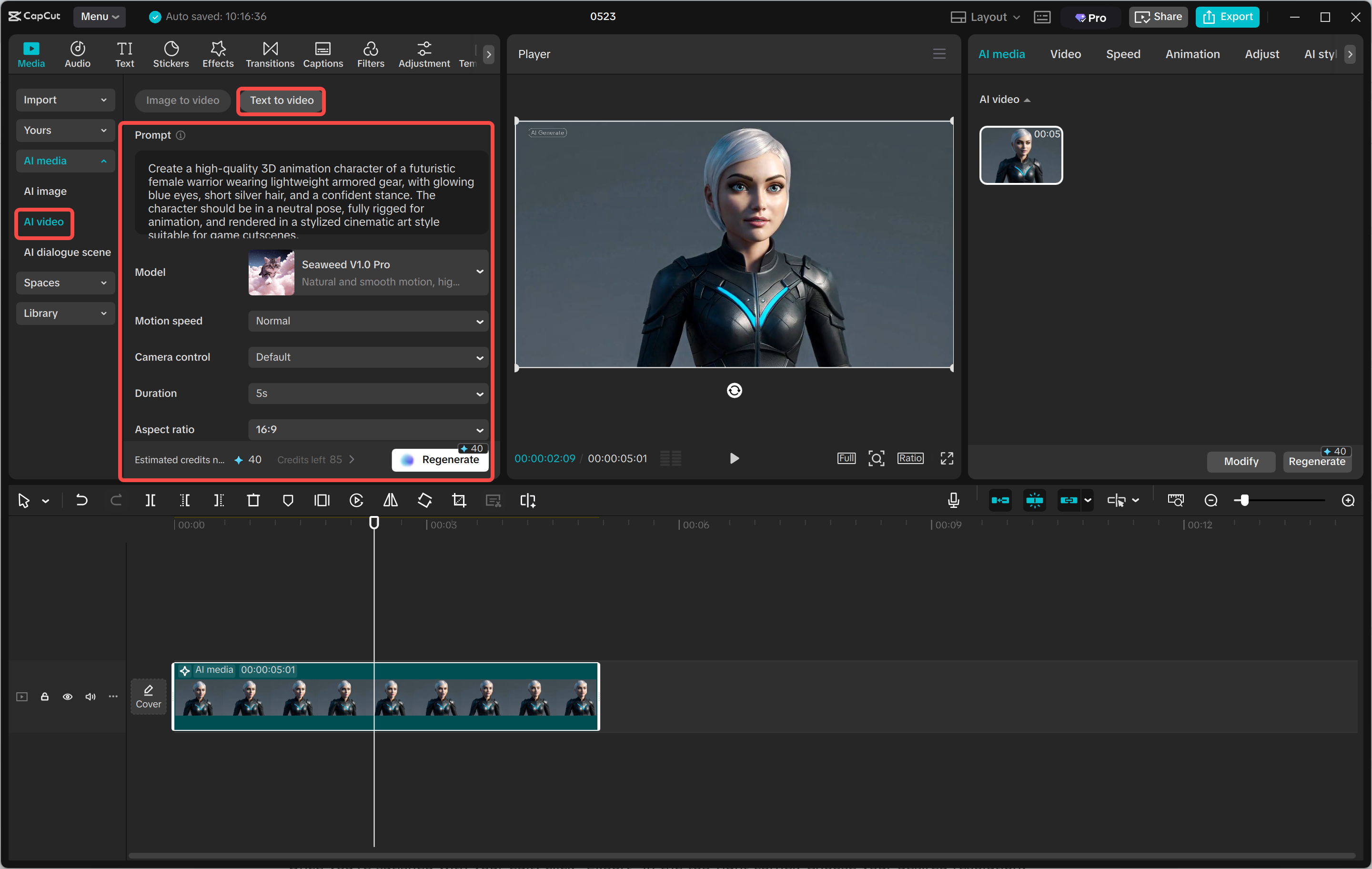 Accessing CapCut's AI media