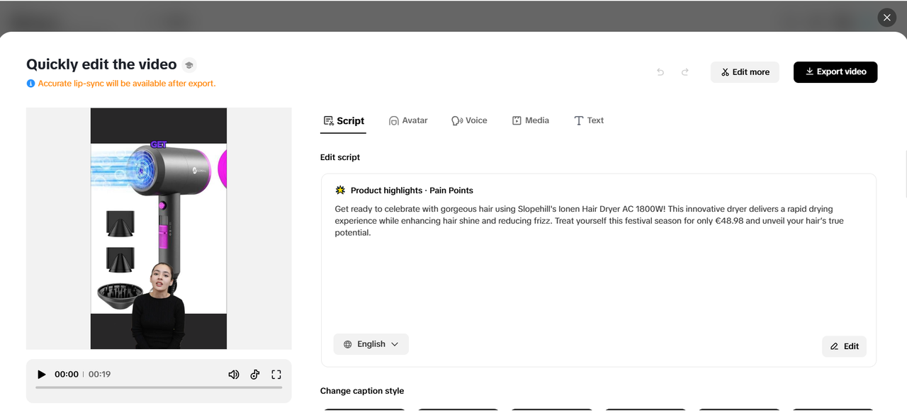Adjust script and avatar