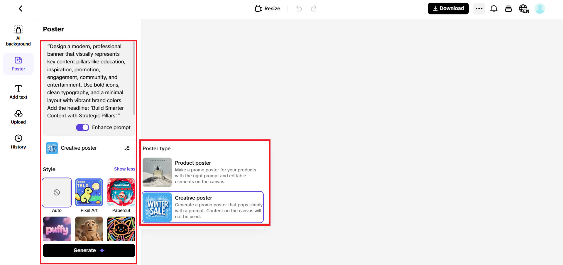 Enter your prompt and generate a design