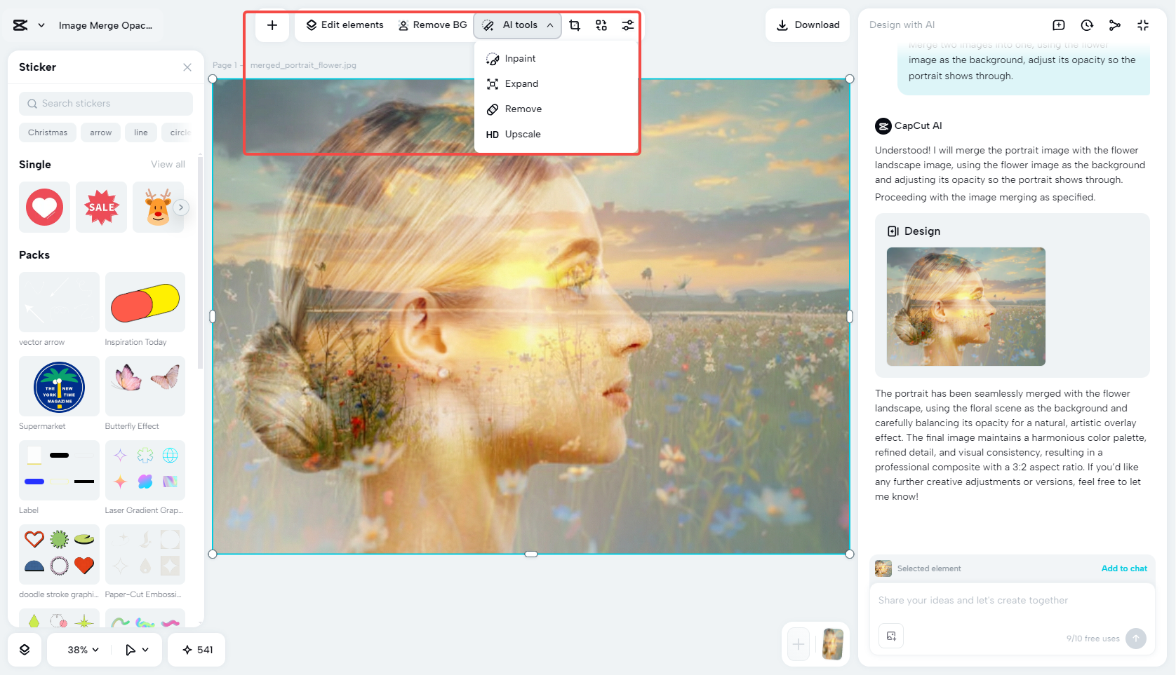 Customize the generated photos