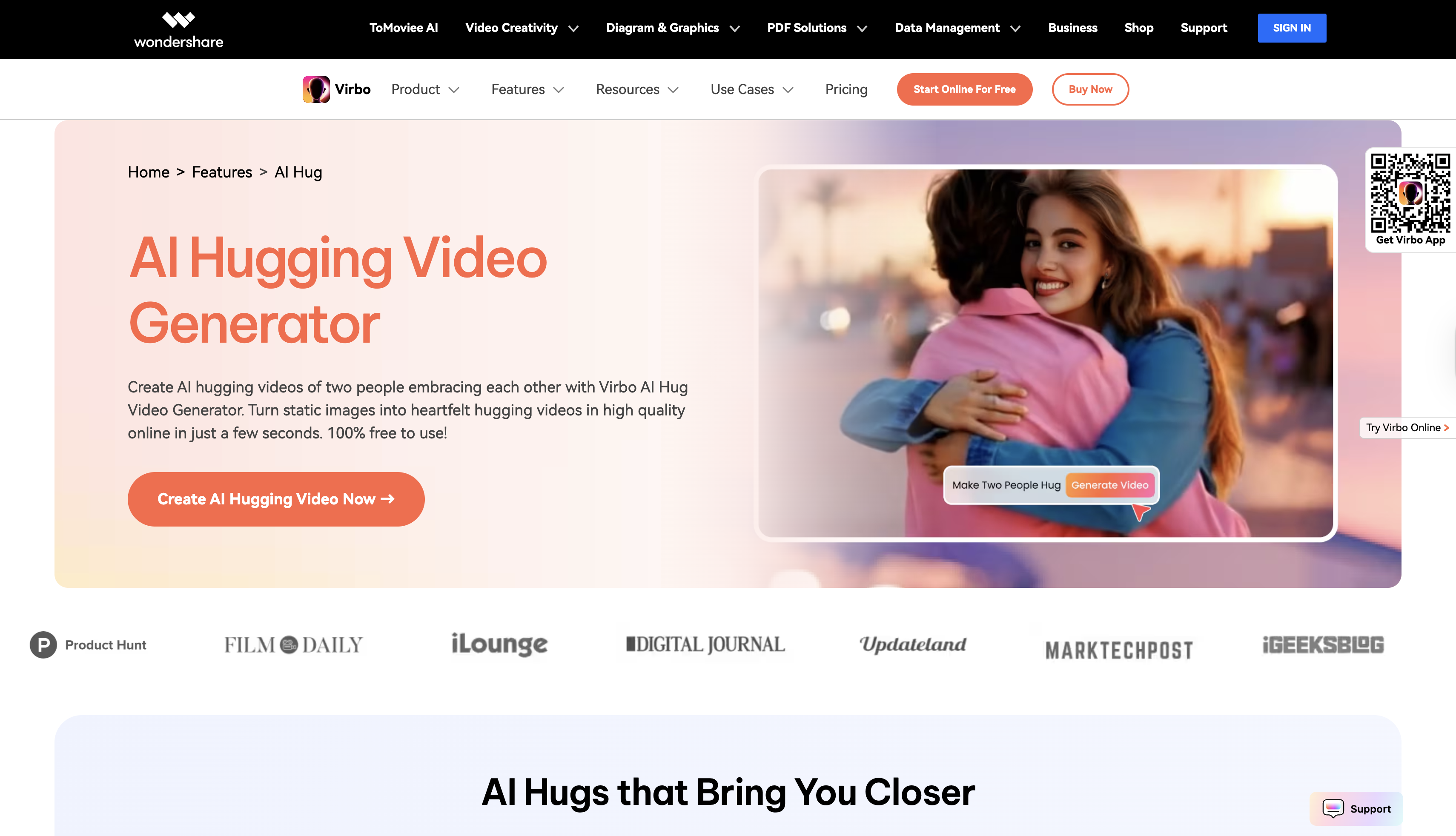 Wondershare Virbo interface