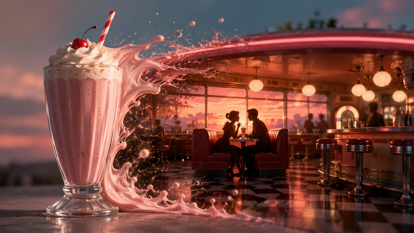 Dreamina AI Drink Story Generator Prompt Beispiel 5: Cinematic Bar Light