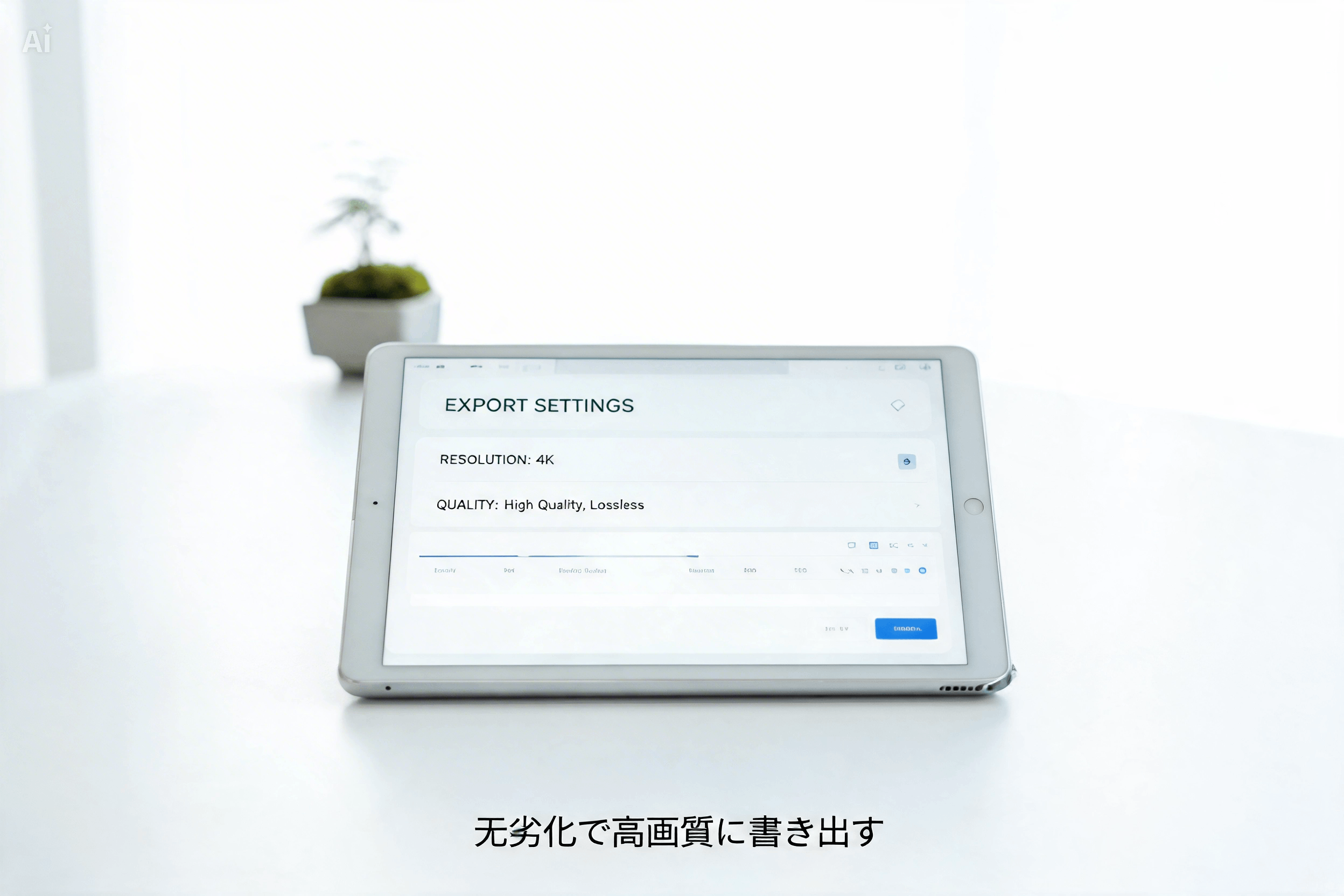 低画質の素材がクリアに整っていく流れを表現したバナー