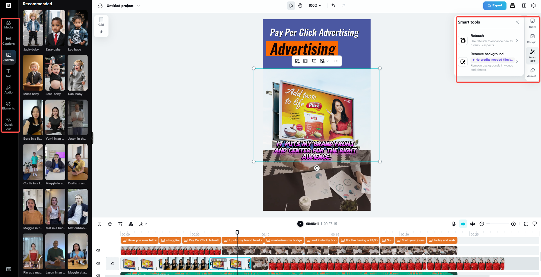 Advanced editing tools