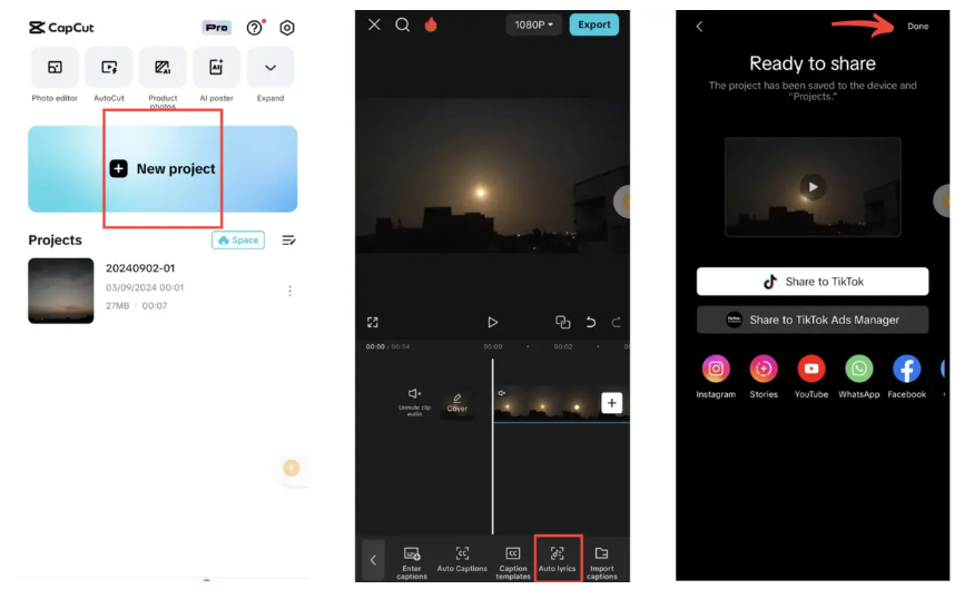 Make a karaoke video with the CapCut mobile app