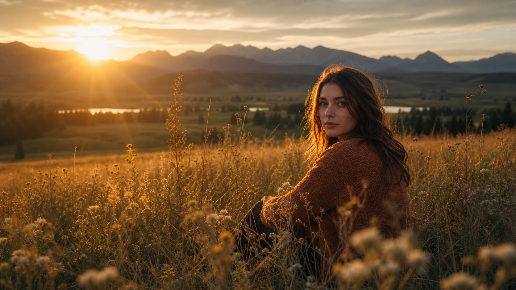 Golden Hour Field Cinematic AI Photo Editing example created for Dreamina