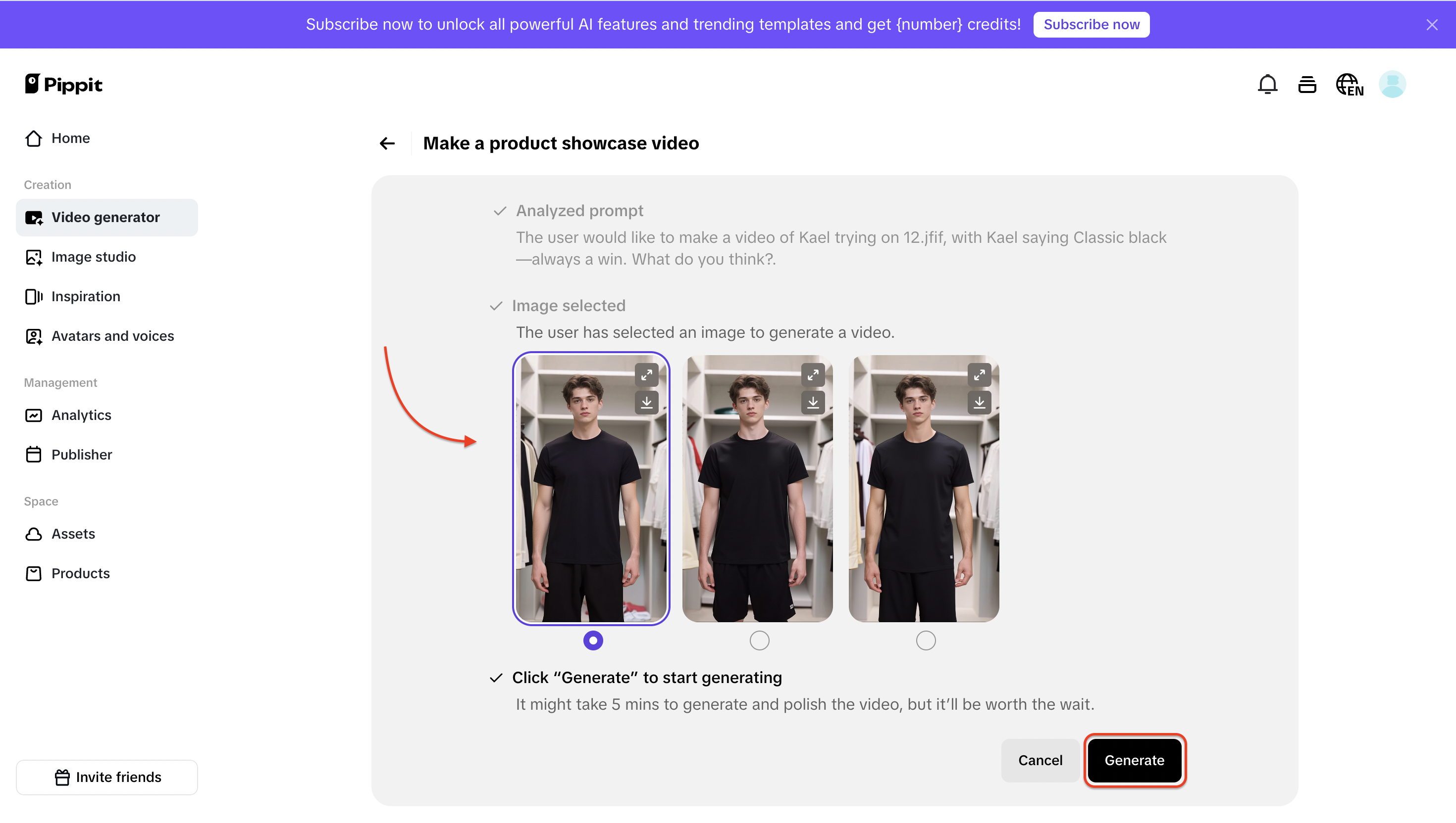 Piliin ang iyong posisyon, pagkatapos ay i-render at i-save.