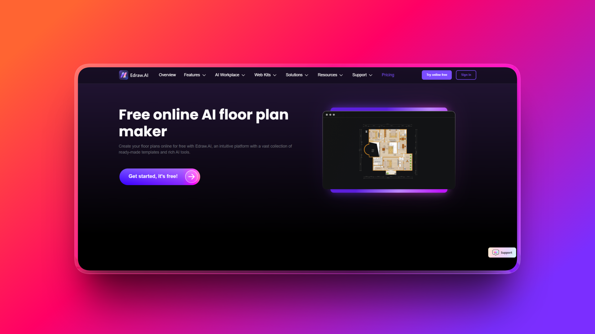 AI floor plan generator by Edraw