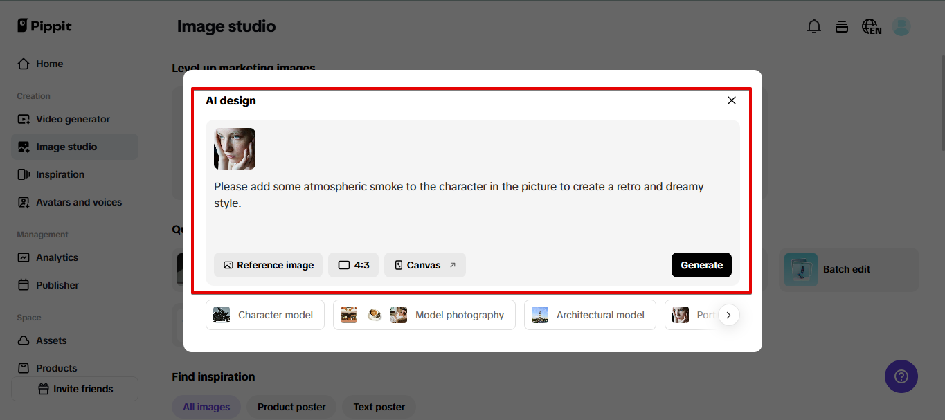 Applying filter to a selfie