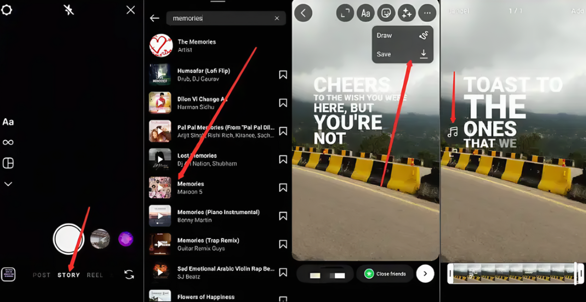 Add lyrics on Instagram reels with recorded videos