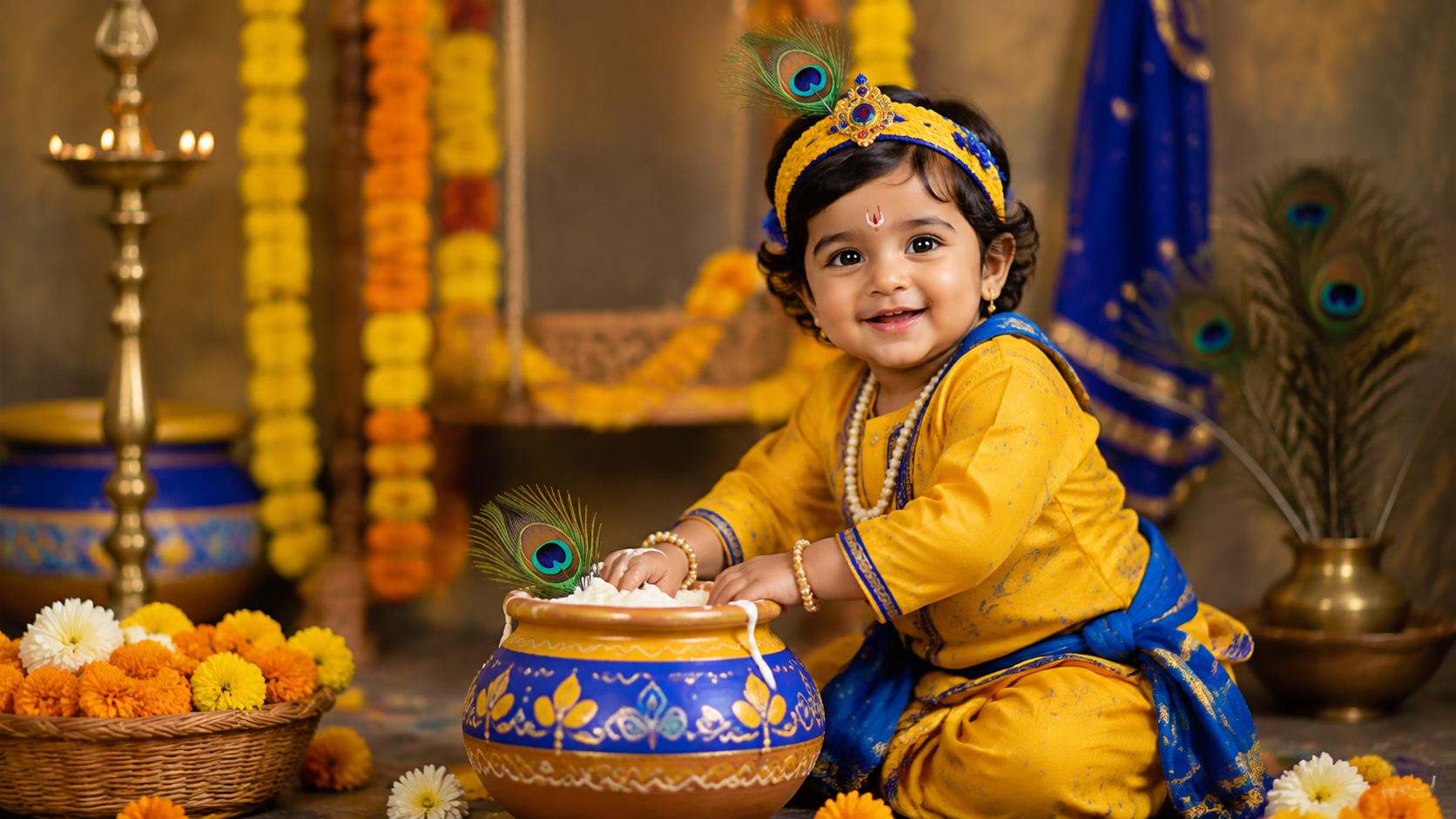 Krishna Janmashtami Images hero image created for Dreamina