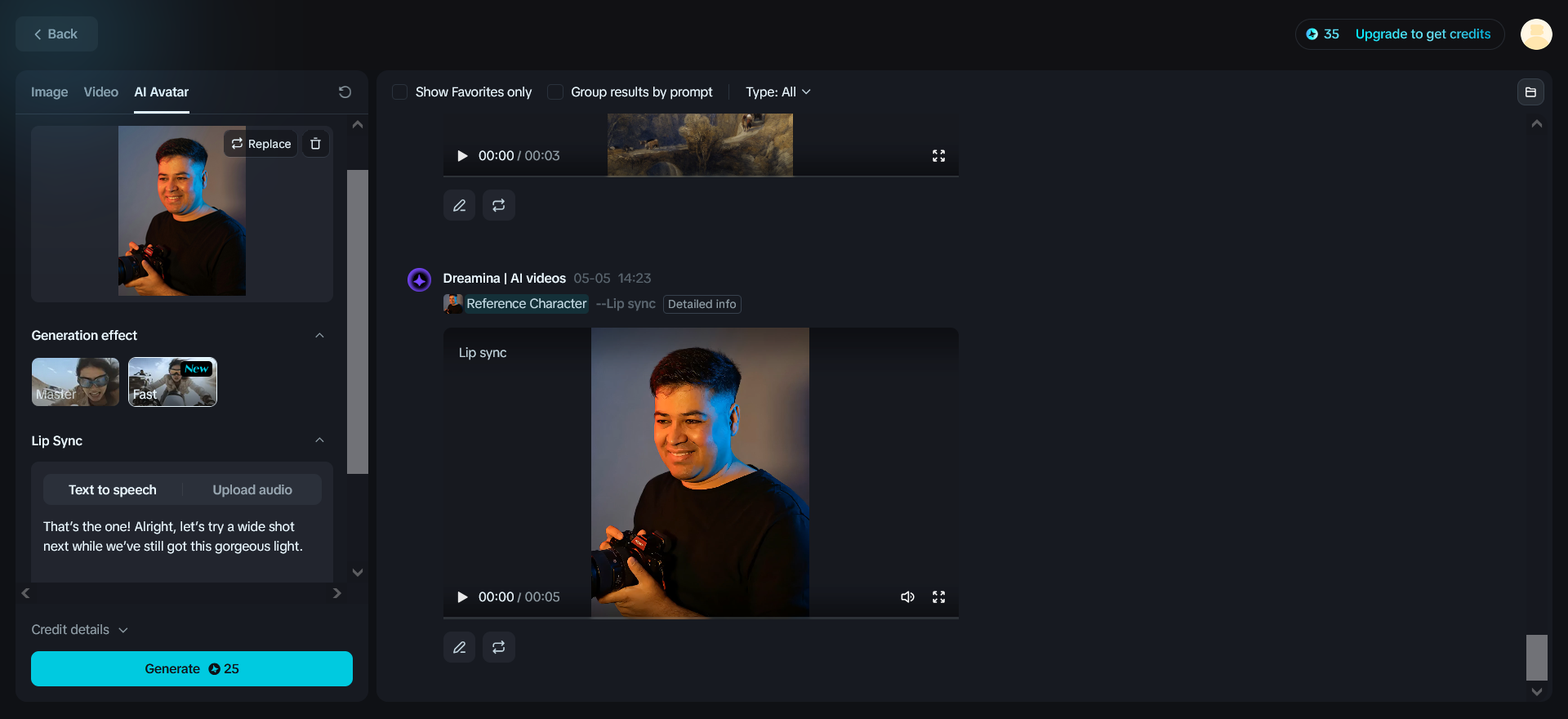 AI generated avatar video