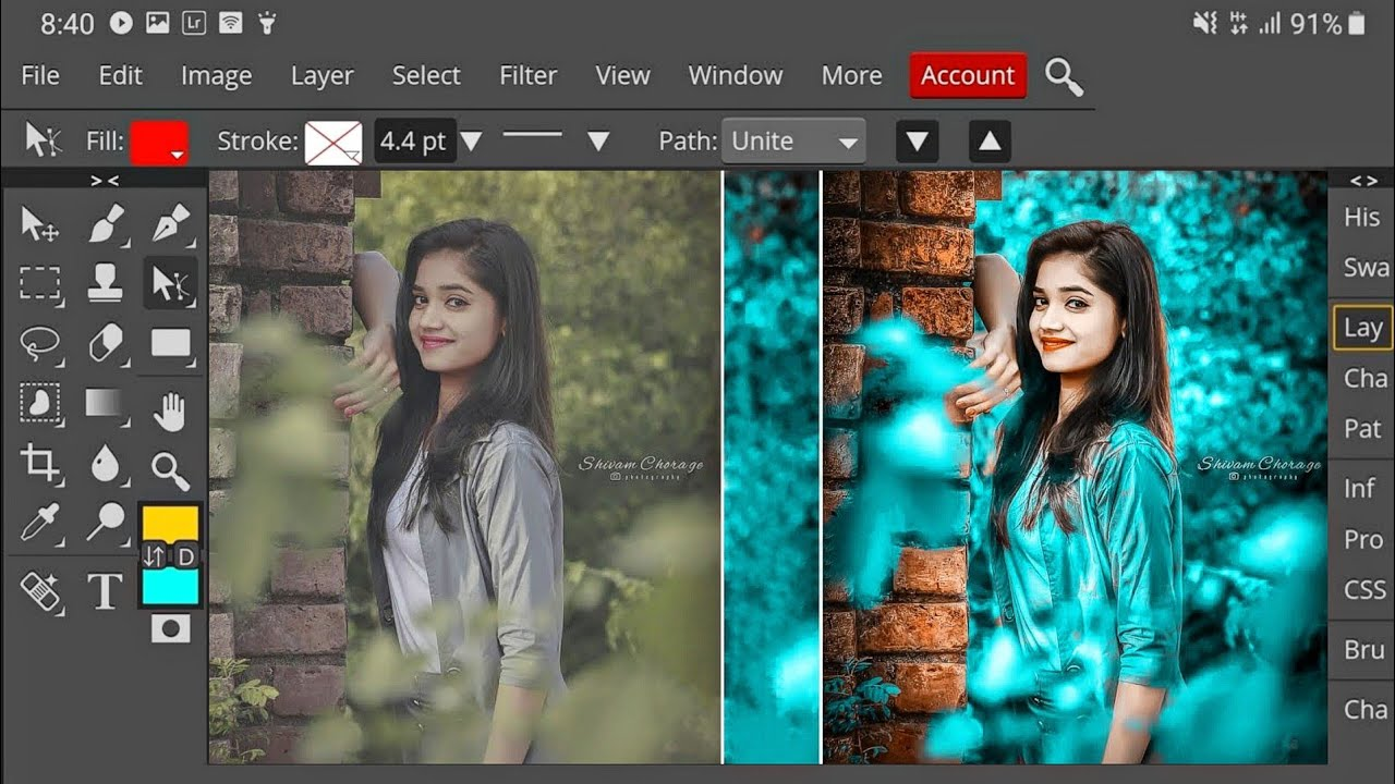Interface of Photopea - another alternative to Photoshop