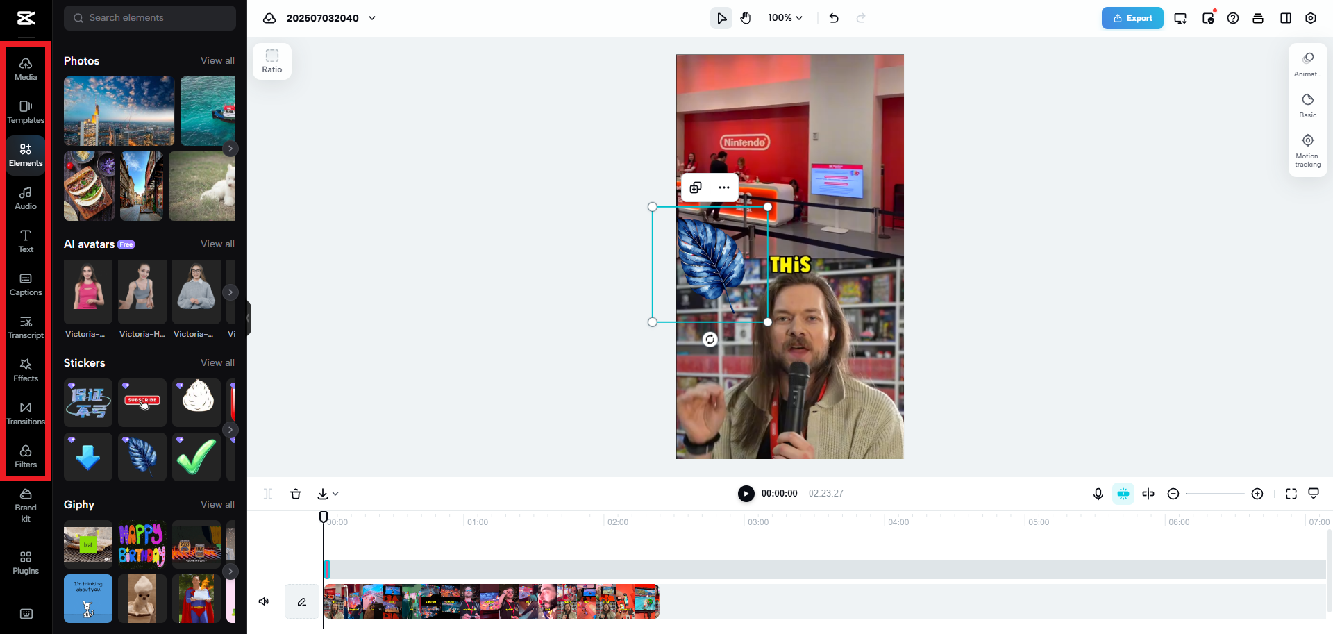 Use the text or sticker feature to cover up the watermark