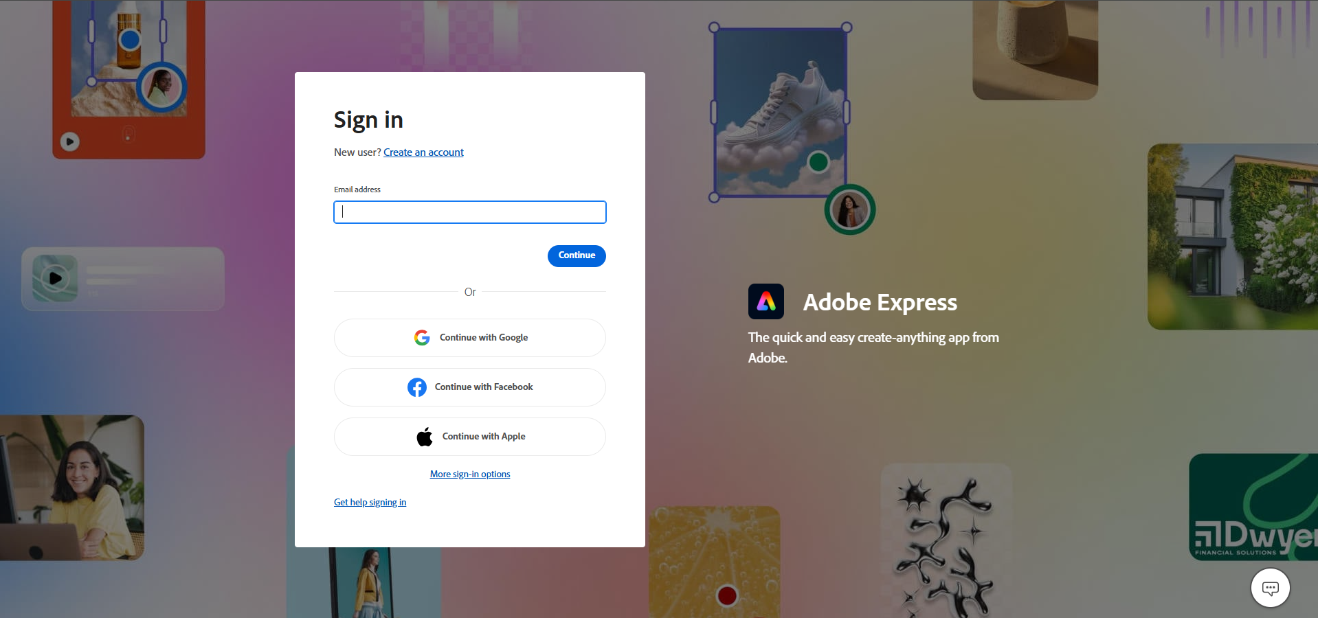 Доступ до редактора фотографій Adobe Express