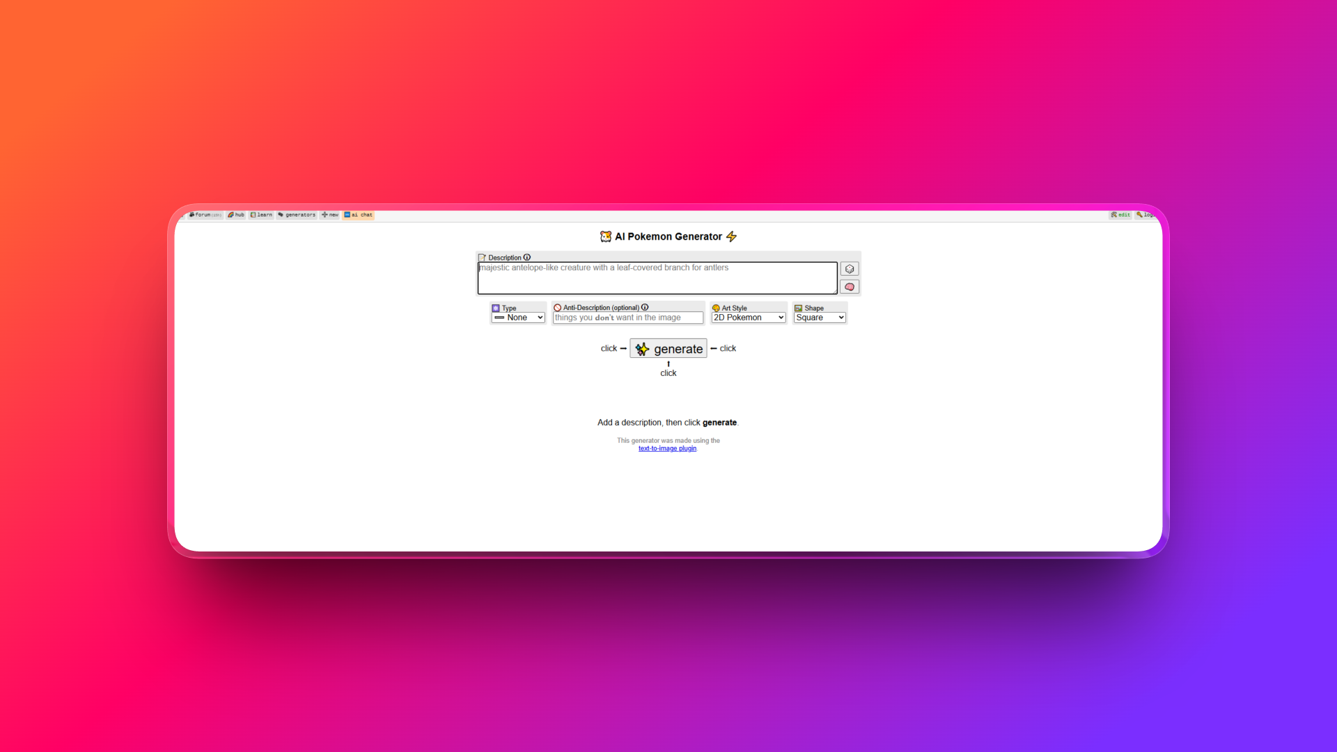 AI Pokémon generator by Penchance