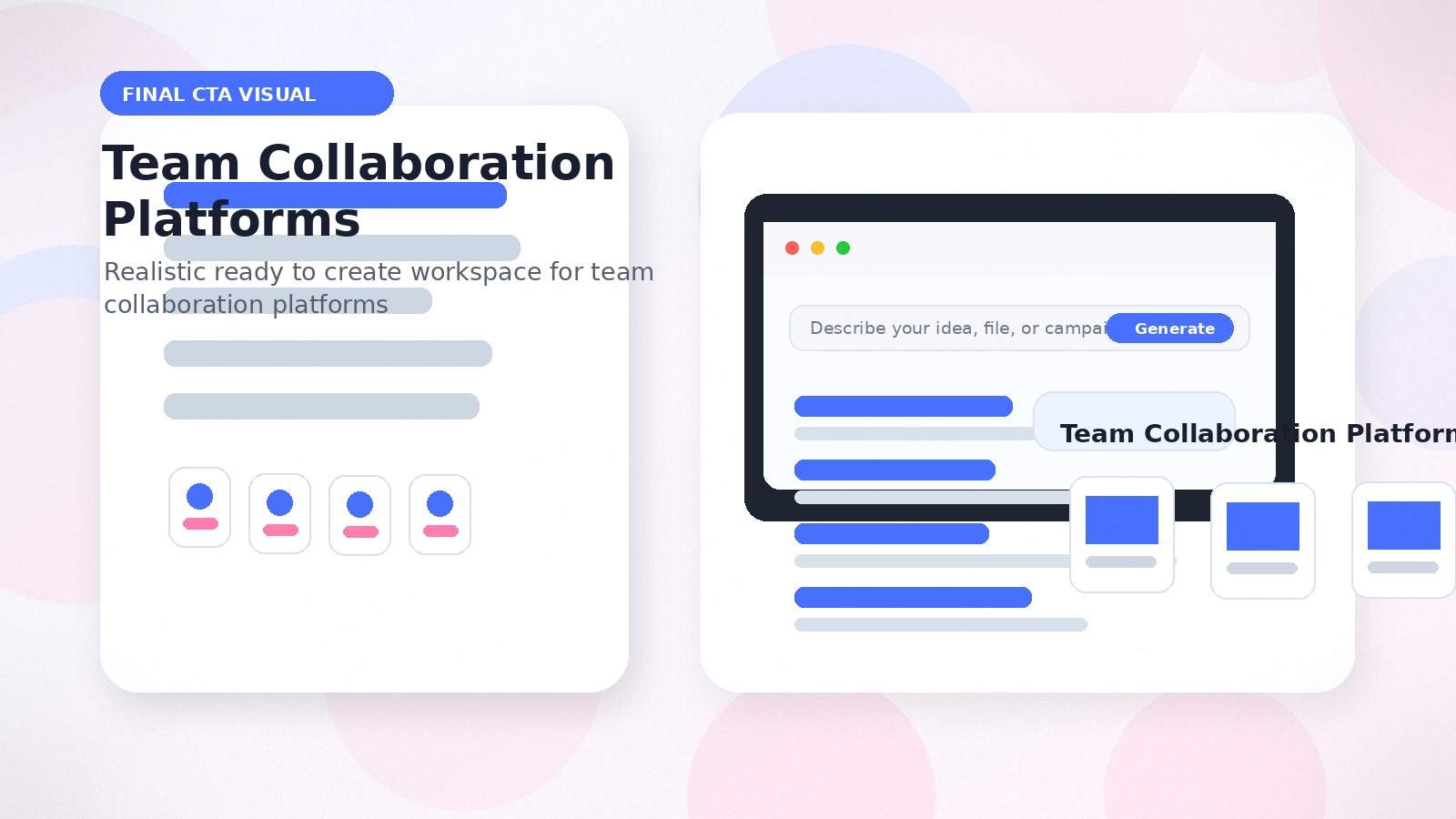 Team Collaboration Platforms realistic final CTA visual visual for team collaboration platforms