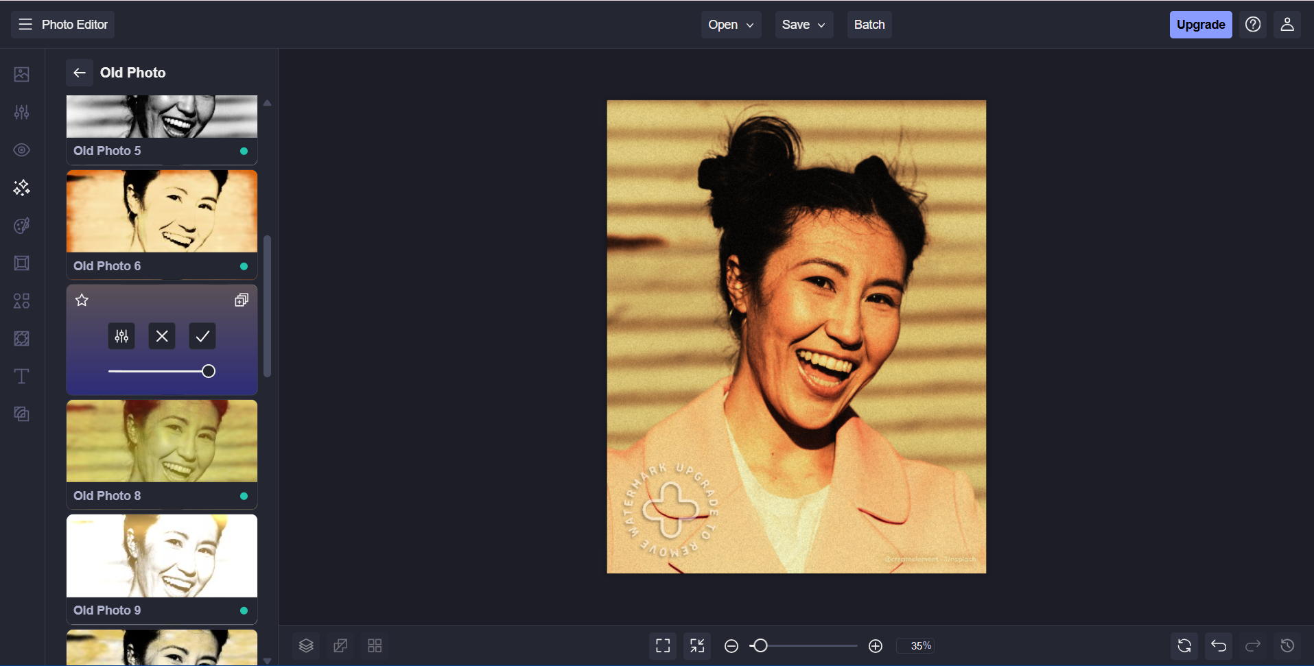 Befunky allows you to add film grain effects online