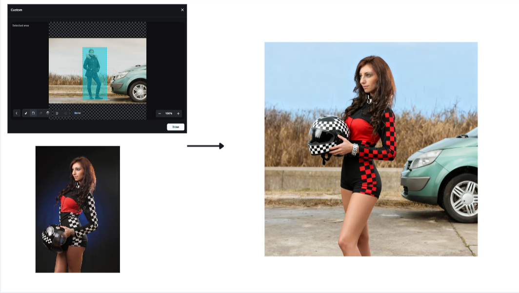 ฟีเจอร์การแก้ไขแบบโต้ตอบใน Dreamina