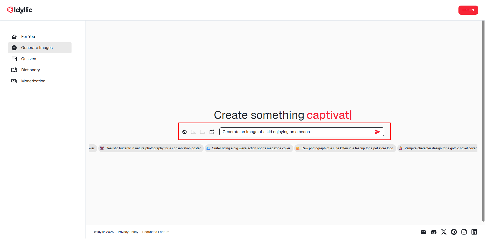 Die Texteingabe in Idyllic AI schreiben