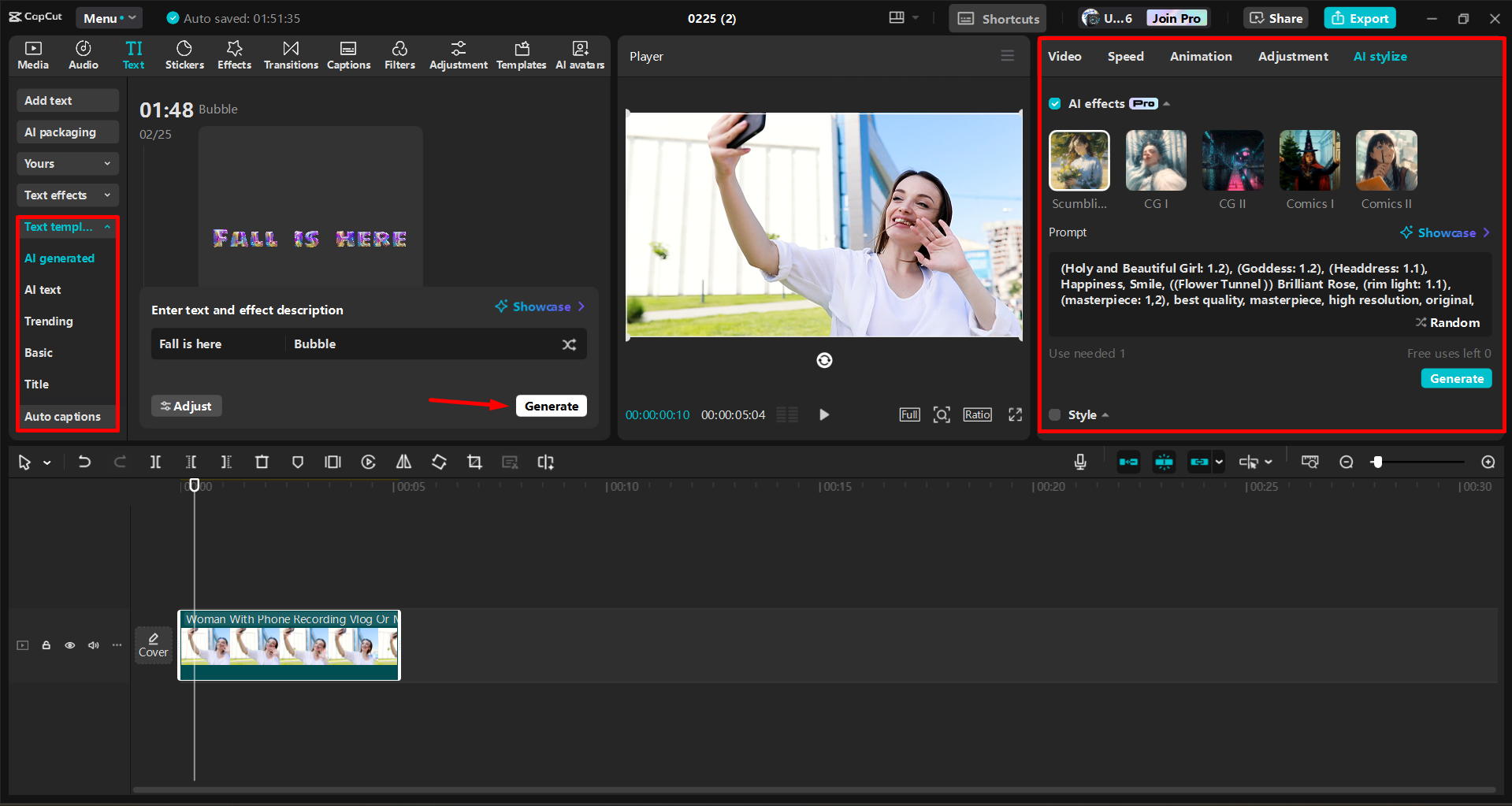 CapCut masaüstü video düzenleyicisinde YouTube için bir videoyu düzenleme