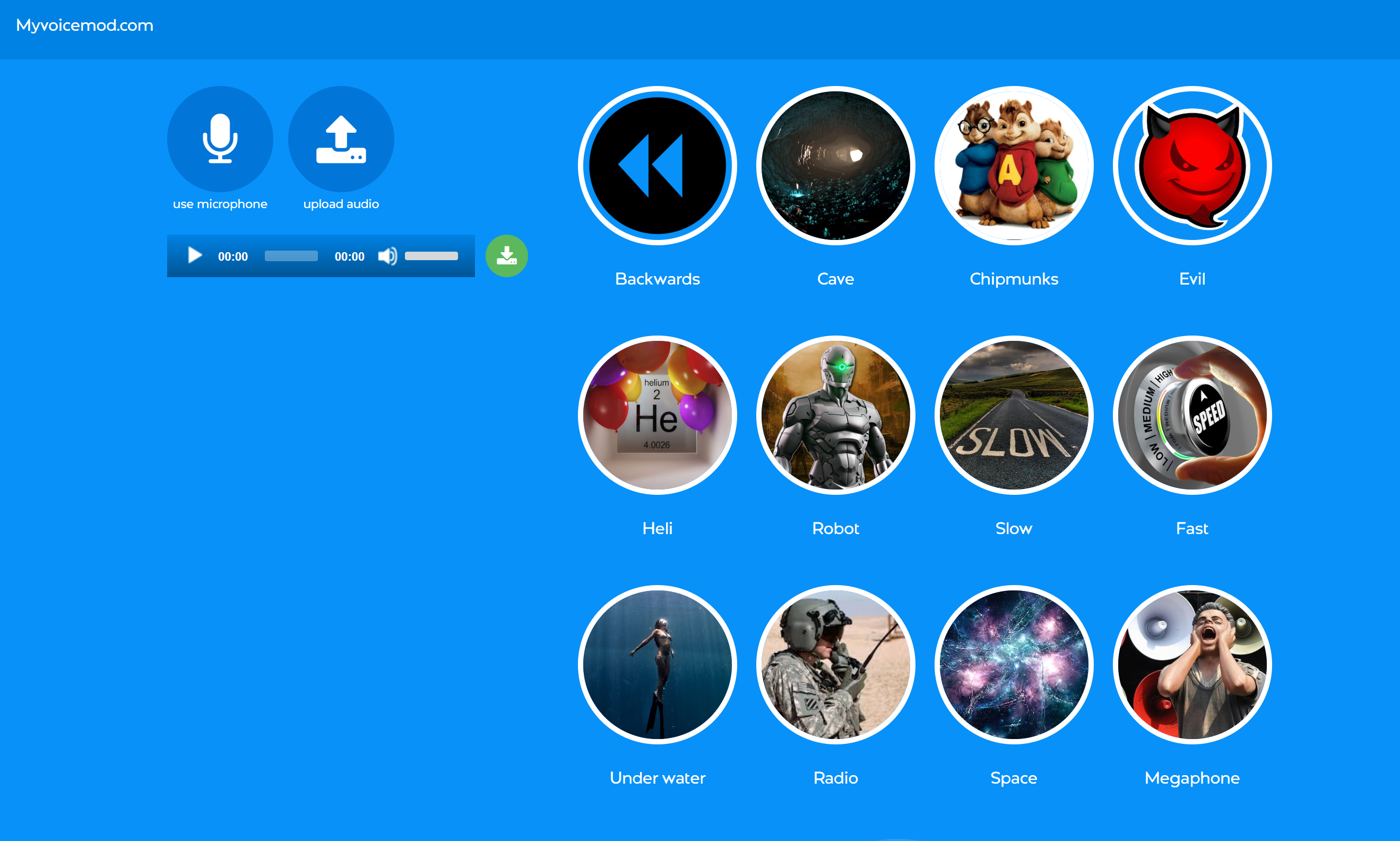 Інтерфейс MyVoiceMod - цінний безкоштовний онлайн-перетворювач голосу