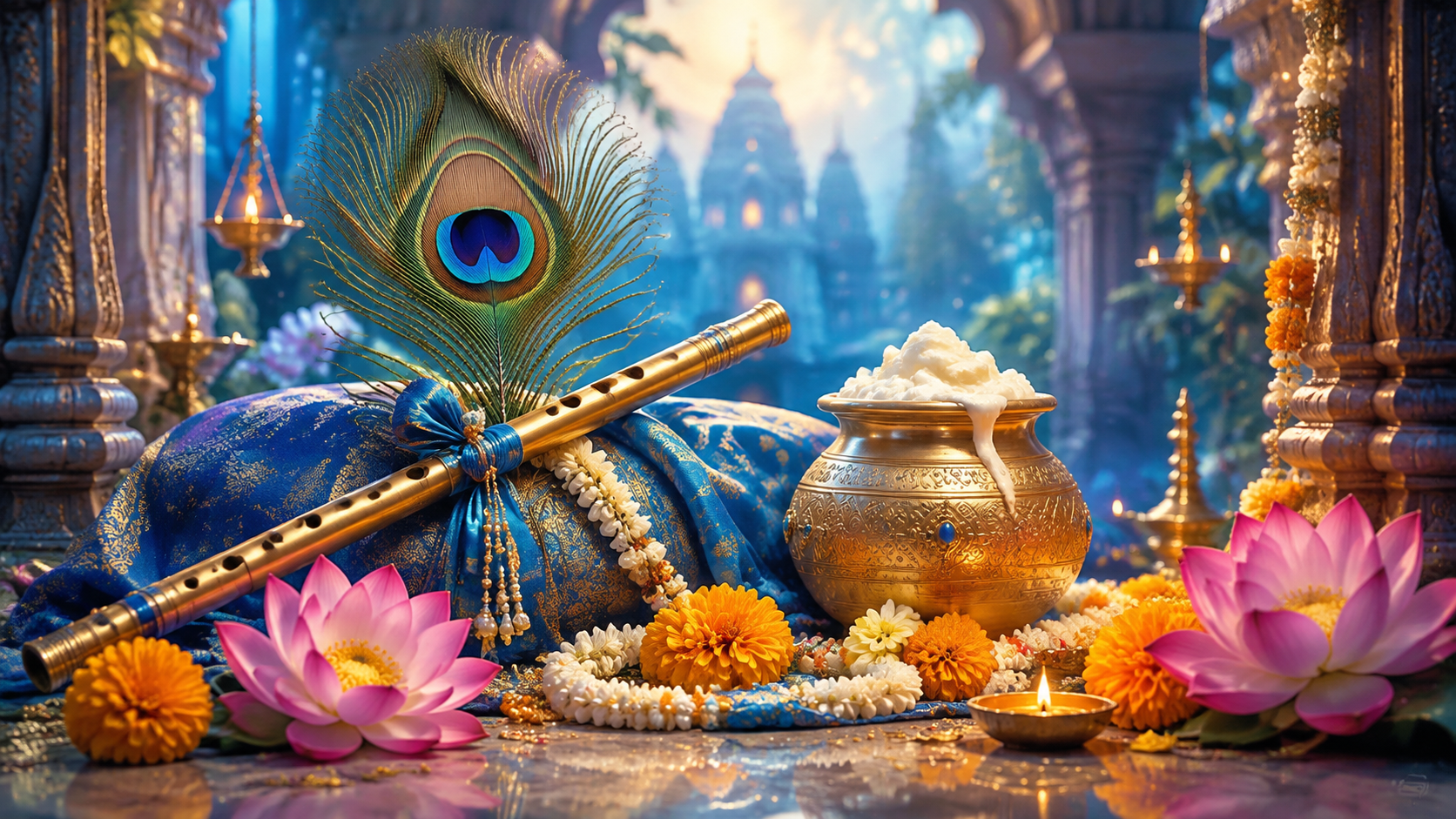 krishna janmashtami images example — Festive color and detail variation