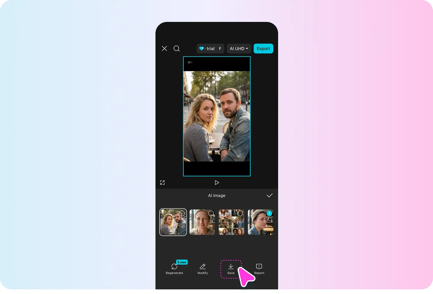 Export and share generated image